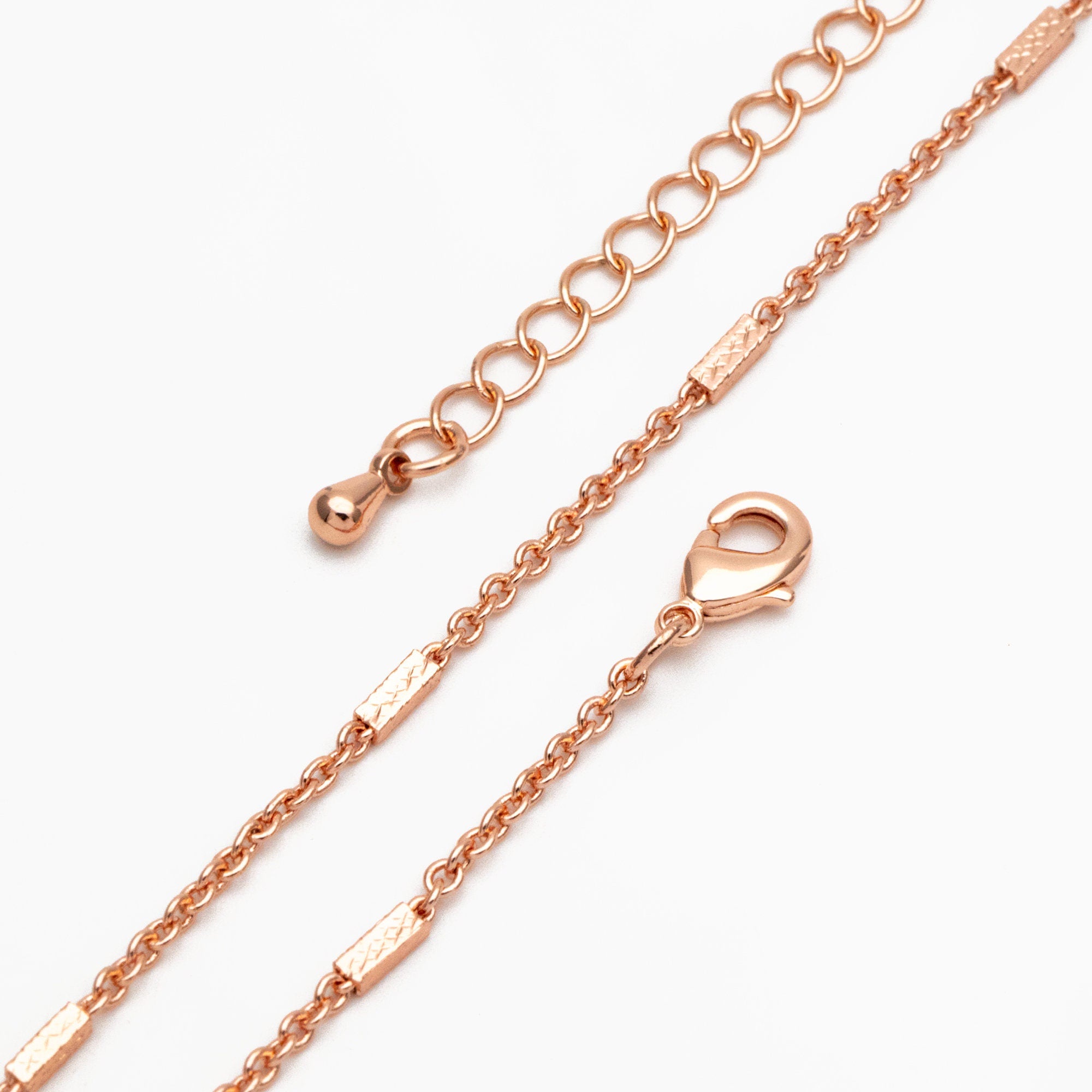 Gold/ Silver/ Rose Gold Cable Chains with Square Tube, Finished Bracelet/ Anklet/ Necklace with Extender Chain, Ready to Wear (#LK-176)